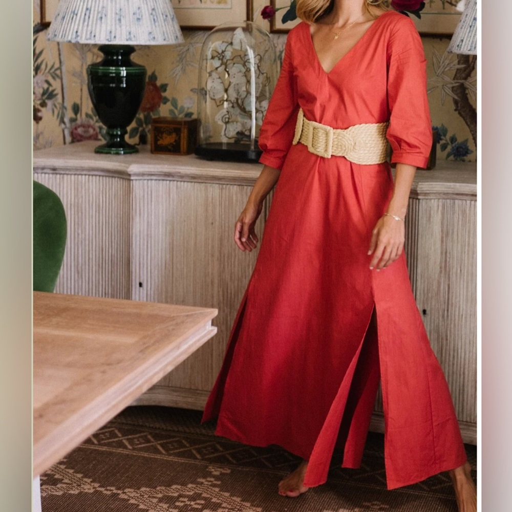 Parterre Margot Maxi Dress Red Poppy Size 10 - 14 NWT (NO BELT) Boho Cottagecore